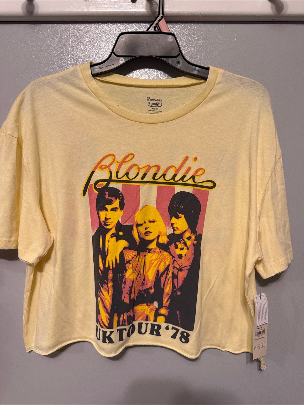No Boundaries Pale Yellow Blondie UK Tour '78 Graphic Crop Top